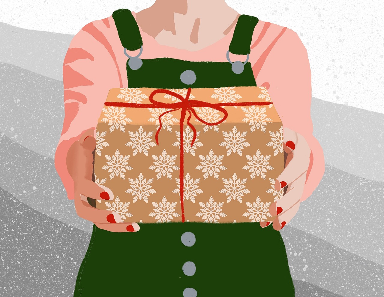 present, gift, christmas, woman, holiday, snowflake, wrapped, ribbon, girl, faceless, gift giving, give, wrapped gift, surprise, box, package, festiveseasoncontest, present, gift, gift, gift, gift, gift, christmas, surprise, surprise